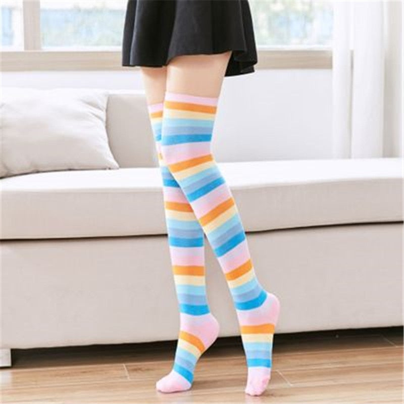 Thigh High Rainbow Socks