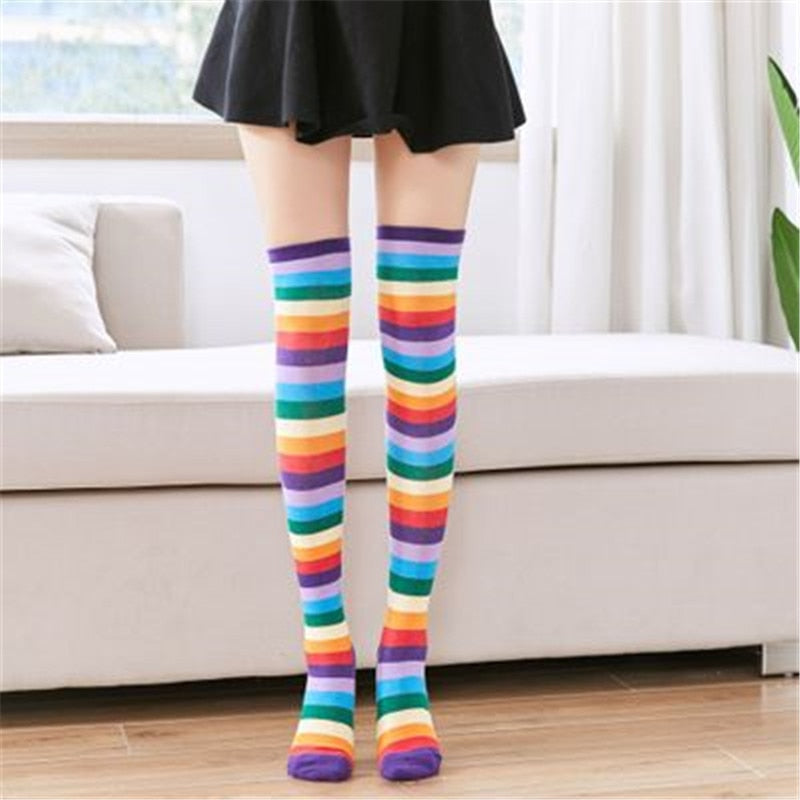 Thigh High Rainbow Socks