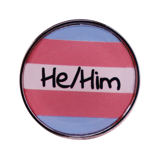 He/Him Pronoun Pride Pin